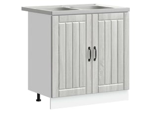 Meuble sous évier 2 pcs gris sonoma bois d'ingénierie