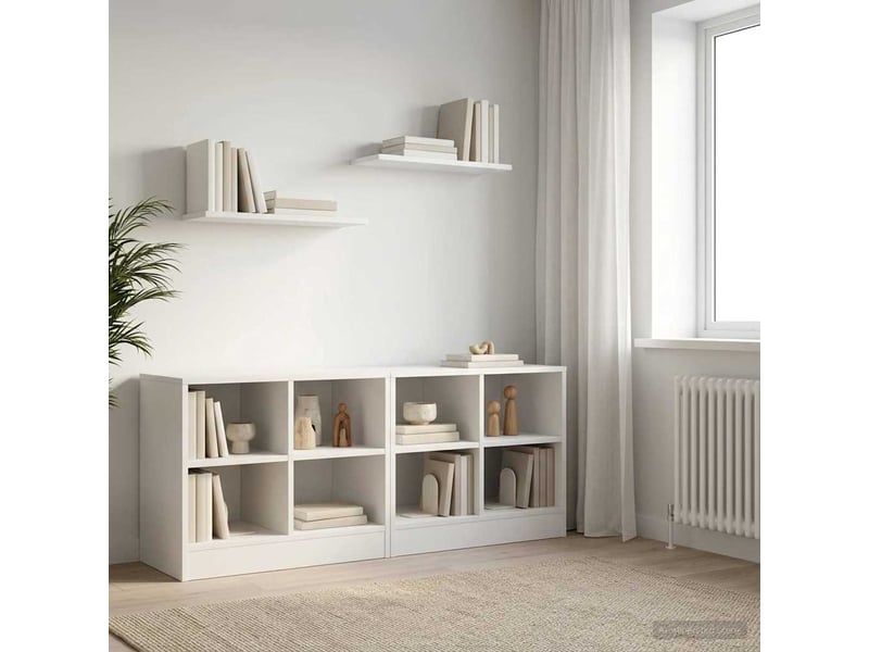  Armoire de lit 2 pièces blanc 66x33x48 cm bois d'ingénierie  - Conforama C