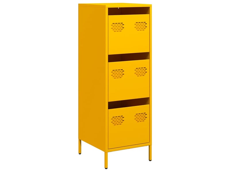  Buffet haut - bahut - meuble de rangement jaune moutarde 39x35x103,5 cm acier  - Conforama A