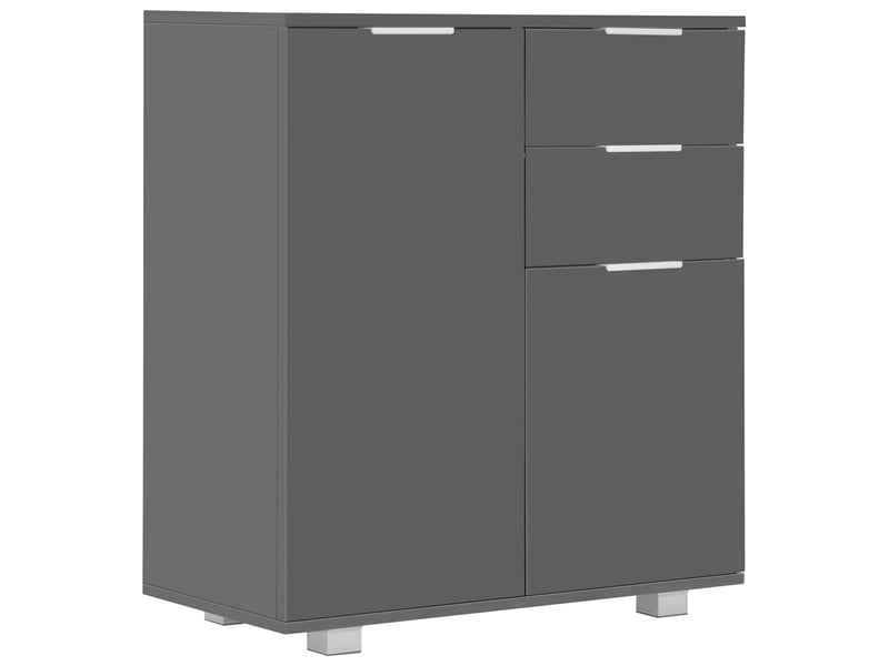  Buffet - bahut - meuble de rangement gris brillant 71x35x80 cm bois d'ingénierie  - Conforama A