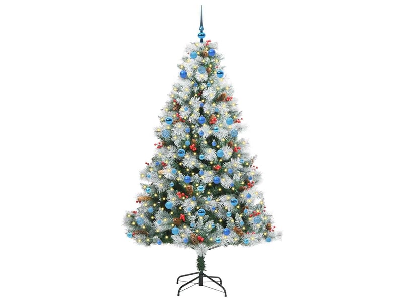 Sapin de noël - arbre de noël artificiel vert et blanc 210 cm - Conforama C