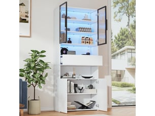 Vitrine coloris blanc 2 étagère(s) <strong></strong> <strong></strong> - 70 cmx200 cm