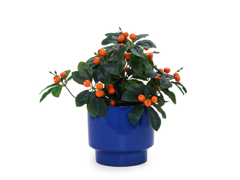 Lot de 3 pots en céramique ø 38,130,522,9 cm – bleu – drainage intégré, intérieurextérieur - Conforama A