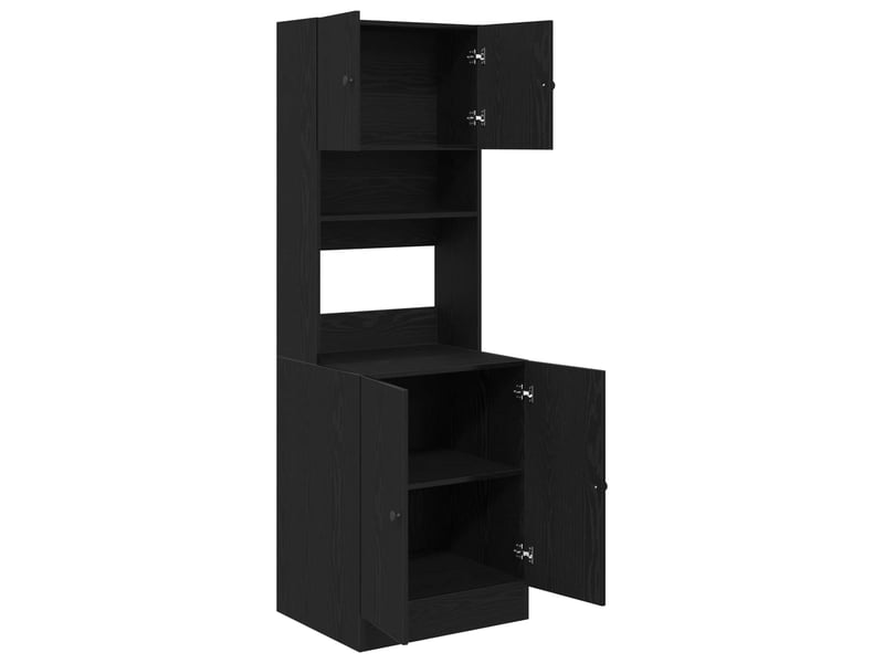  Buffet de cuisine, buffet haut chêne noir 60x50x180cm  - Conforama C