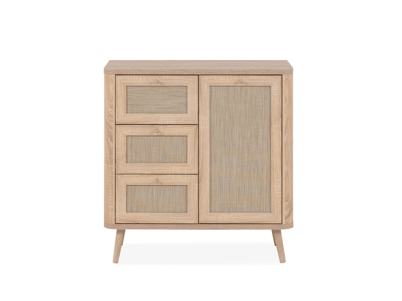 Buffet 1 porte MALAYA coloris bois clair - Conforama A