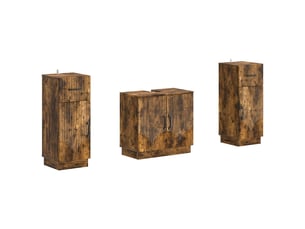Ensemble de meuble de salle de bain 3 pièces hoorn chêne fumé cf63475