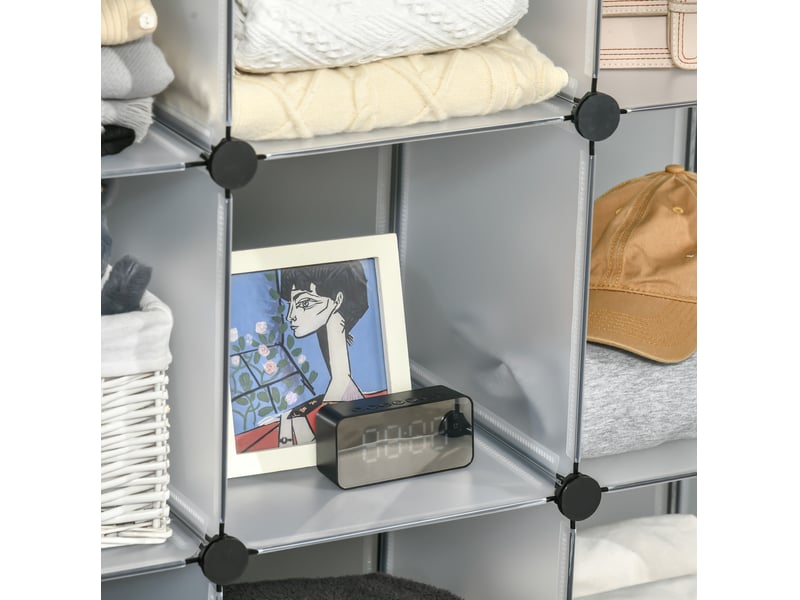  Étagère modulable 16 cubes 125 x 32 x 125 cm – blanc – rangement diy pour chambre enfant et salon  - Conforama D