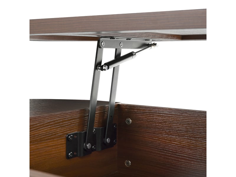  Table basse relevable 110x55,5cm, plateau ajustable, rangement et tablette coulissante, mdf, noyer naturel C-DEGAYUN - Conforama E