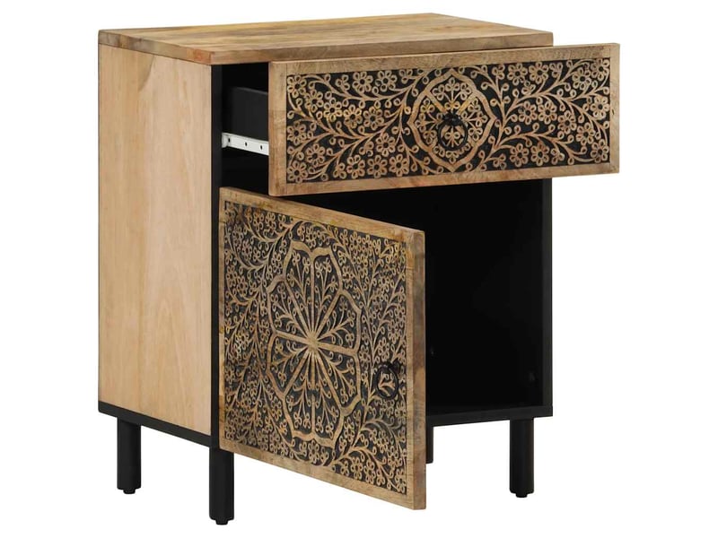  Table de chevet 50x33x60 cm bois de manguier massif  - Conforama D
