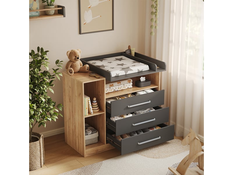 Vicco commode à langer, chêne doréanthracite, 110x93cm  - Conforama E