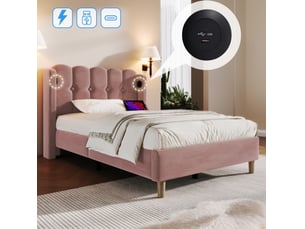 Lit simple 90x200 cm VIVRYN coloris rose