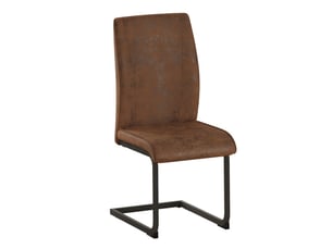 Ensemble de 2 chaises de salle à manger marron – tissu high-tech, design ergonomique et confortable, pieds métal noir