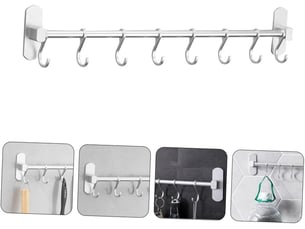Crochet de cuisine mural pour ustensiles, support suspendu mobile pour rangement de garde-manger, organisation de cuisine avec gain de place pro, gris