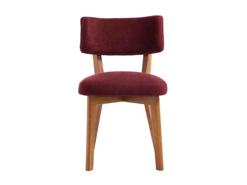 Lot de 2 chaises de salle à manger rembourrées tissu bordeaux homvra - Conforama A