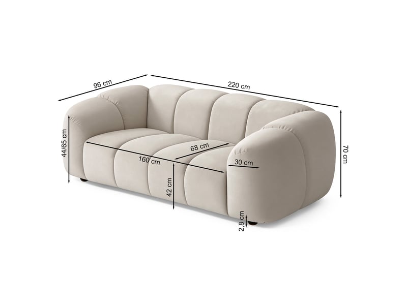  Selsey millma - canapé - 220 cm - velours gris clair Millma - Conforama C