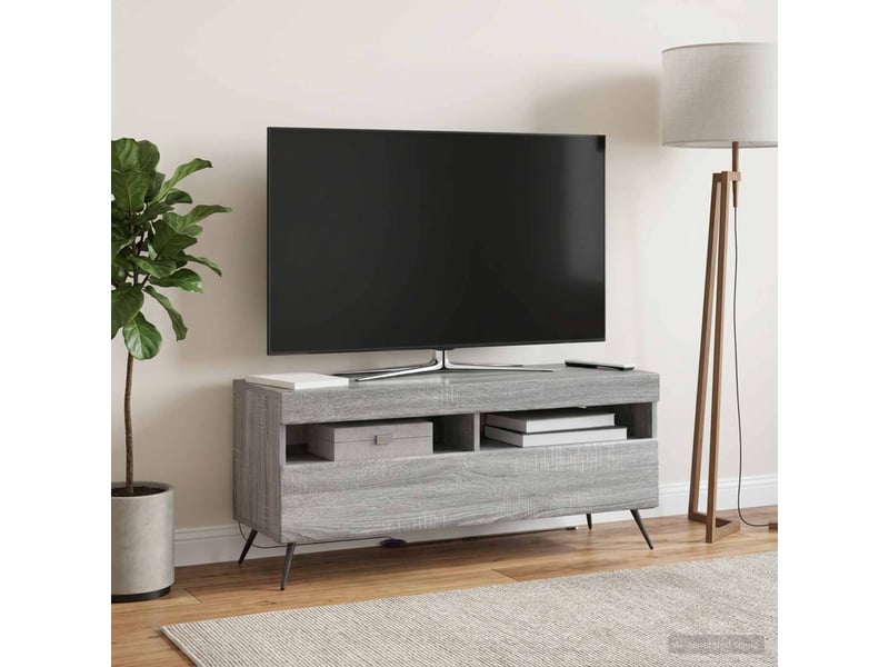 Meuble tv - banc tv - meuble de rangement led sonoma gris bois d'ingénierie - Conforama B