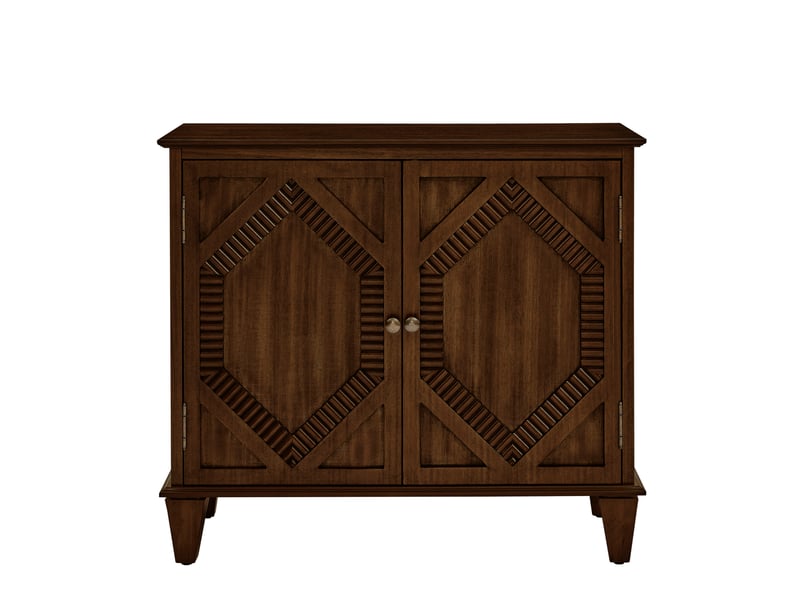  Buffet modenvie rétro 85,29 x 40,01 x 76,50 cm avec rangement mdf et bois noyer  - Conforama A