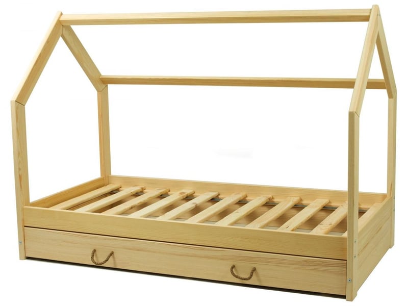  Lit scandinave  maison 160x80cm + tiroir bois 27508n - Conforama A