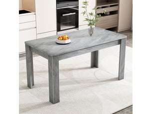 Table à manger rectangulaire 116 x 65 cm effet béton gris en panneaux de particules