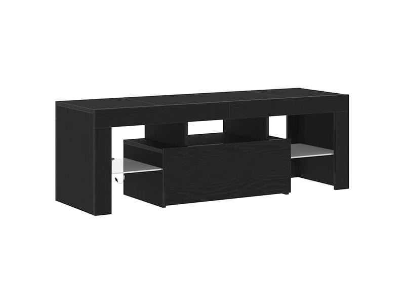  Meuble tv - banc tv - meuble de rangement 120 x 35 x 40 cm chêne noir bois d'ingénierie  - Conforama E