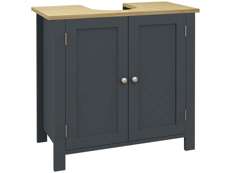  Meuble sous lavabo gris 60 x 30 x 60 cm à 2 portes  - Conforama A