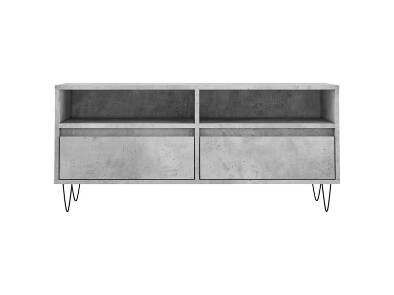  Meuble tv - banc tv - meuble de rangement gris béton 100x34,5x44,5 cm bois d'ingénierie  - Conforama E