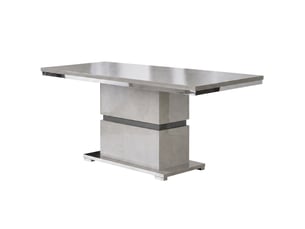 Table rectangulaire pied central aspect ciment et anthracite - libeccio