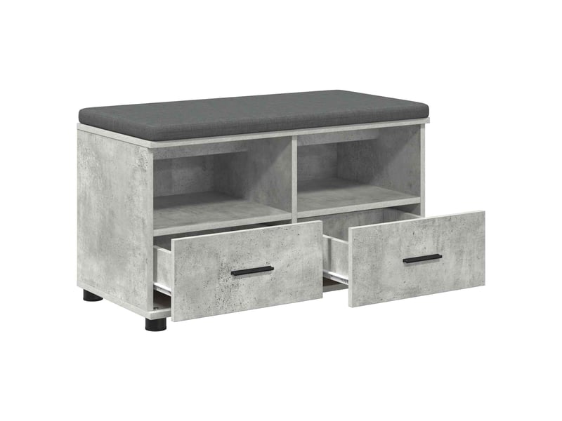  Banc d'entrée, banc interieur gris béton 80x38x46 cm  - Conforama E