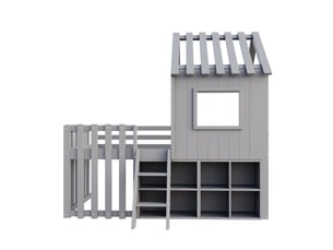 Lit cabane 90x200 cm MAISONORA   coloris gris