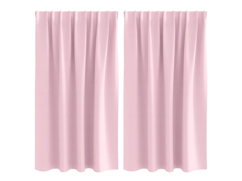  Lot de 2 rideaux occultants, rideaux black-out avec anneaux rose bébé 140 x 140 cm cf44744  - Conforama A