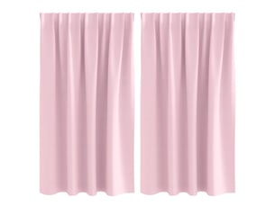Lot de 2 rideaux occultants, rideaux black-out avec anneaux rose bébé 140 x 140 cm cf44744