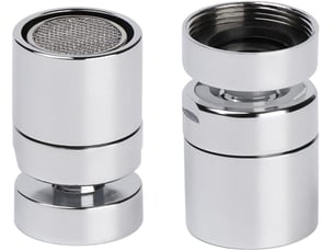 Aérateur laiton diffuseur rotatif degrés chromé, économiseur évier salle bain mm