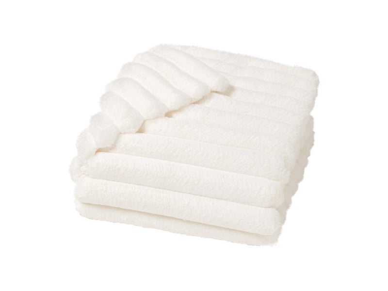  Plaid boudoir 220x240 cm imitation fourrure – plaid cocooning - 220x240cm - blanc  - Conforama B