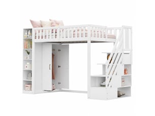 Lit mezzanine 90x200 cm ULQENI   coloris blanc