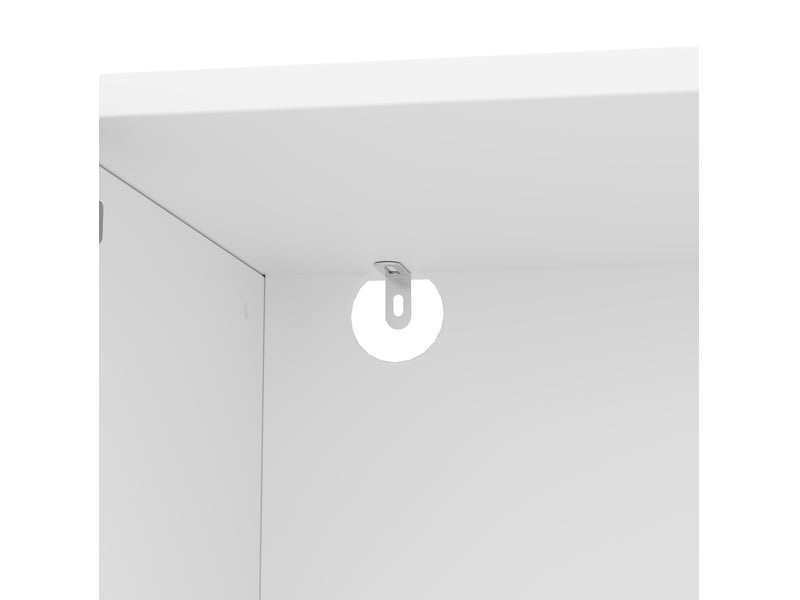  Ensemble meuble tv, vitrine et table basse 180 x 34 x 44,5 cm blanc en panneaux de particules, rangement  - Conforama E