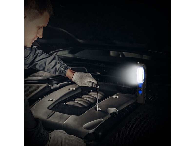  Cob multifonctionnel avec lampe de travail lampe de maintenance rechargeable par usb avec lampe de maintenance à batterie intégrée  - Conforama E