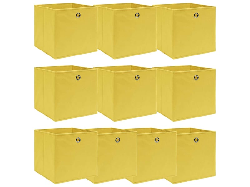  Boîtes de rangement 10 pcs jaune 32x32x32 cm tissu  - Conforama B