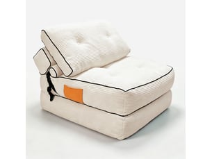 Fauteuil fixe  MODENUIT  Velours côtelé blanc