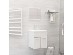 Ensemble de meubles de salle de bain blanc brillant aggloméré cf63902