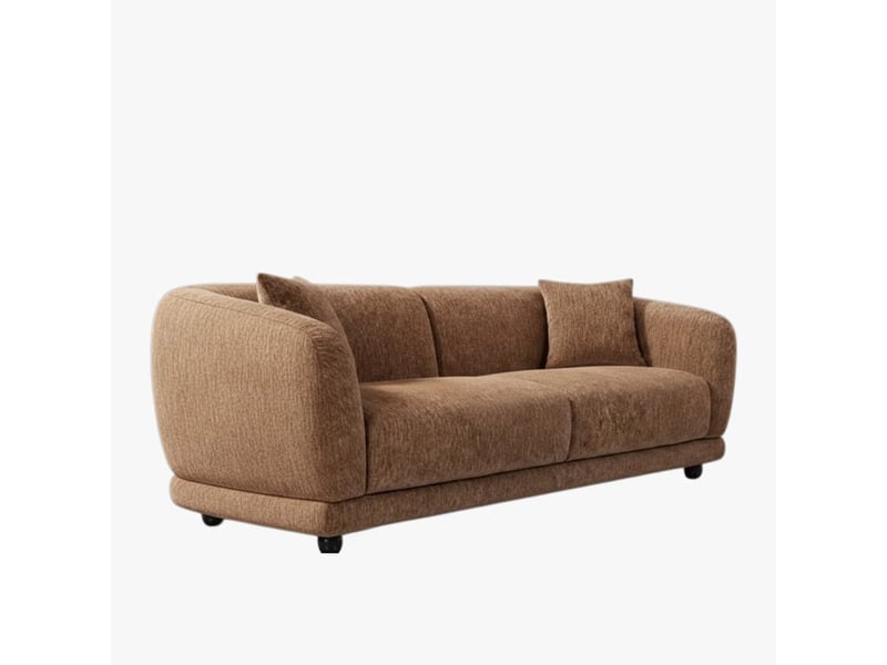  Canapé 3 places en tissu taupe foncé  - Conforama B