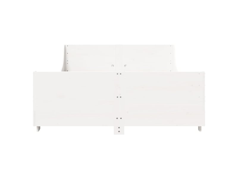 Lit double- lit adulte -  cadre de lit sans matelas blanc 135x190 cm bois de pin massif  - Conforama C