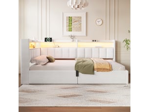 Lit simple 140x200 cm   Morn Vibe coloris blanc