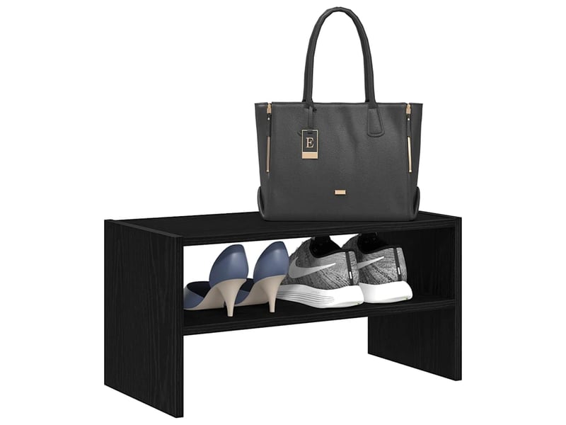  Meuble à chaussures, étagère à chaussures empilable en chêne noir 60x30x30,5 cm  - Conforama B