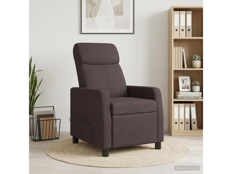  Vidaxl fauteuil de massage inclinable marron foncé tissu  - Conforama B
