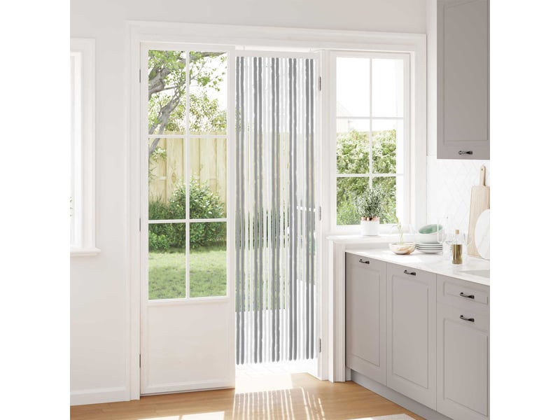 Rideau anti-insectes, moustiquaire en chenille gris et blanc 56 x 200 cm cf43455 - Conforama B