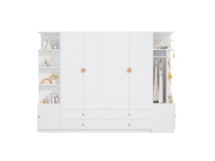 Armoire 6 porte(s) battante  4 tiroir(s) SEYAKANY  coloris blanc largeur 270 cm