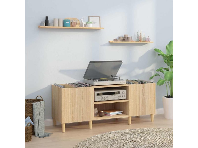  Meuble à disques chêne sonoma 121x38x48 cm bois d'ingénierie  - Conforama B