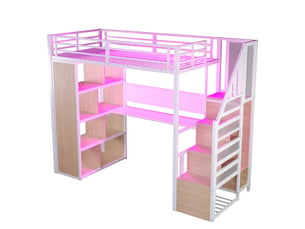 Lit mezzanine 90x200 cm <strong>SWEIKO</strong> <strong></strong> coloris blanc