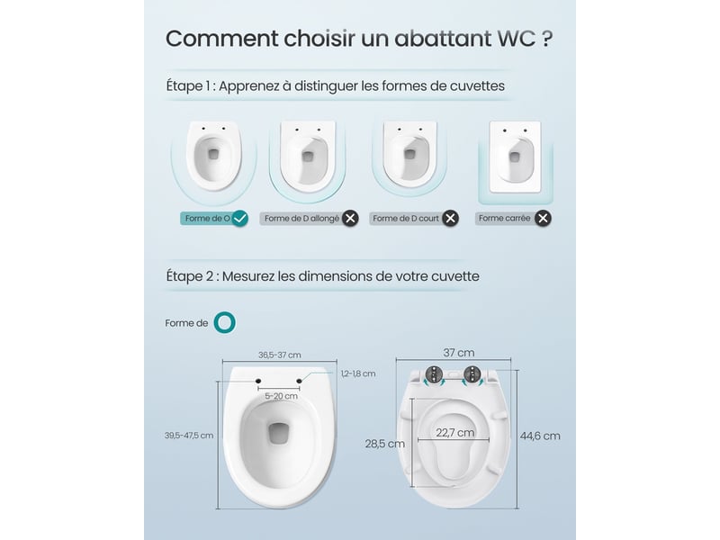  Abattant wc forme o avec frein de chute 44,6 x 37 cm installation facile design moderne en résine urée-formol blanc 12_0012160  - Conforama B