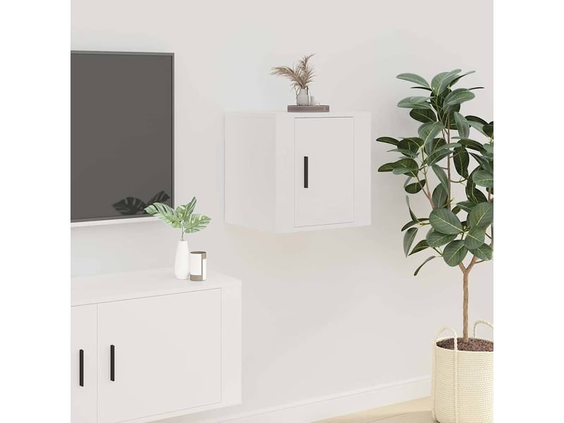  Meuble tv - banc tv - meuble de rangement mural blanc 40x34,5x40 cm  - Conforama B